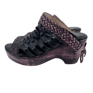 Freebird by Steven Black and Purple Woven Platform Sandals